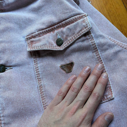 1980s Giorgio Armani Denim Coat Pink M