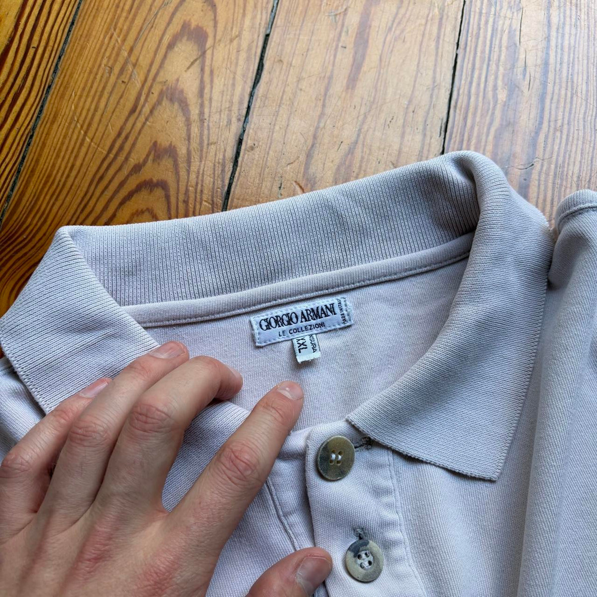 1990s Giorgio Armani Le Collezioni Polo Shirt XXL
