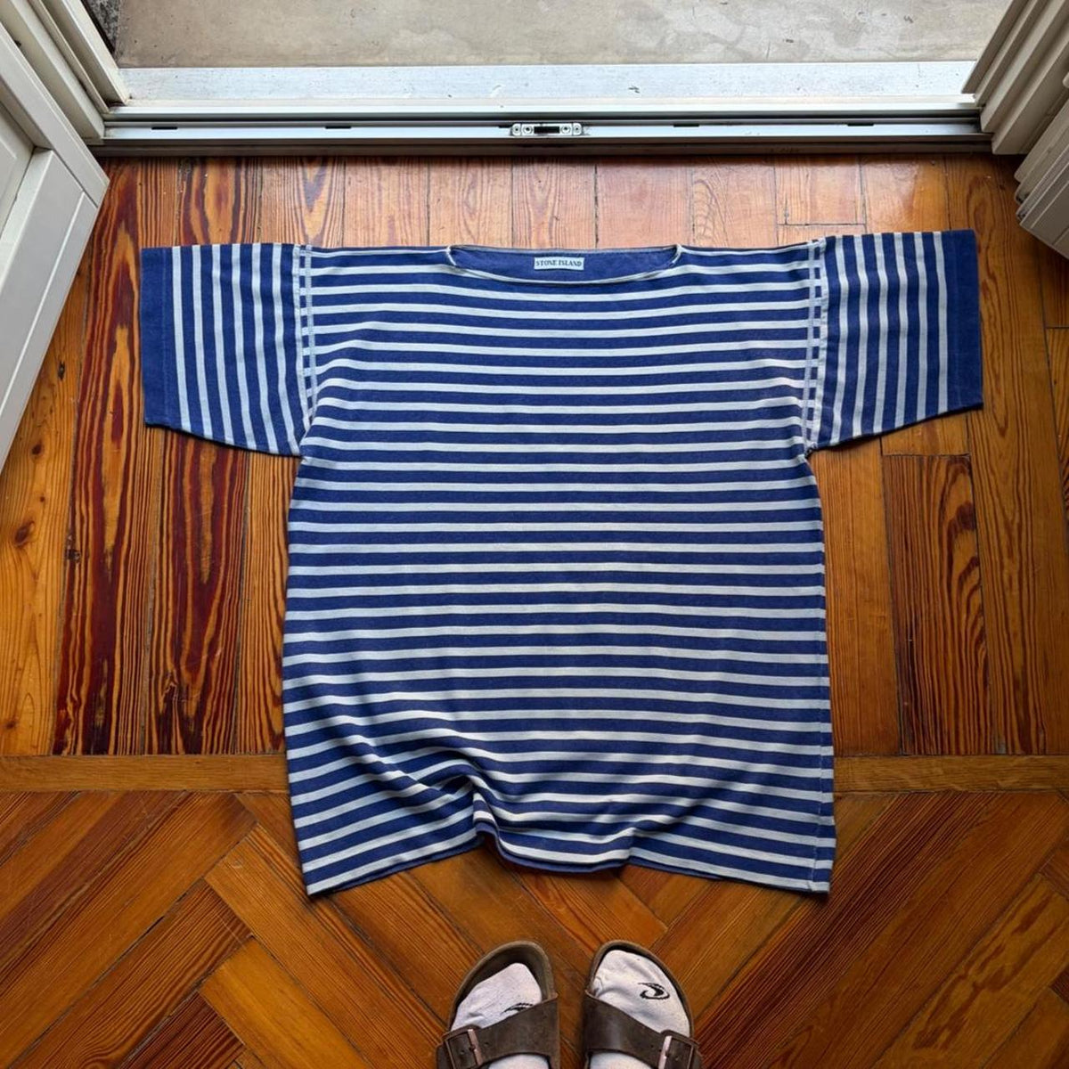 1980s Stone Island Striped T Shirt L