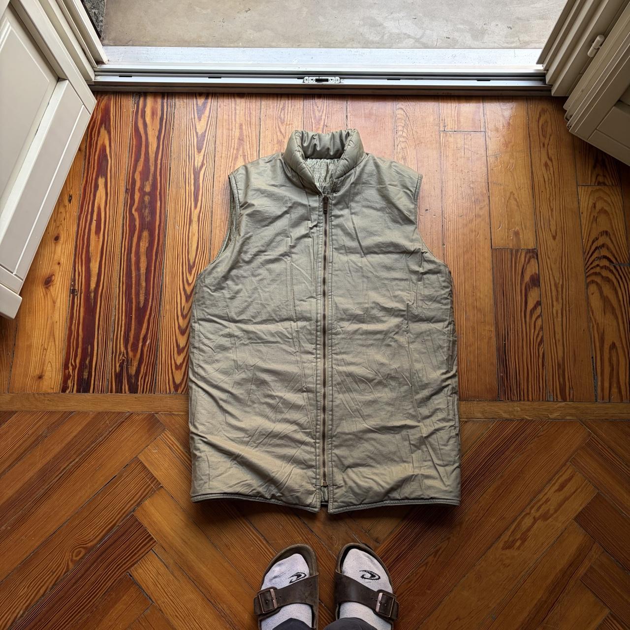 1980s Giorgio Armani Puffer Gilet Khaki M