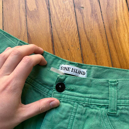 1990s Stone Island Marina Shorts Green 34W