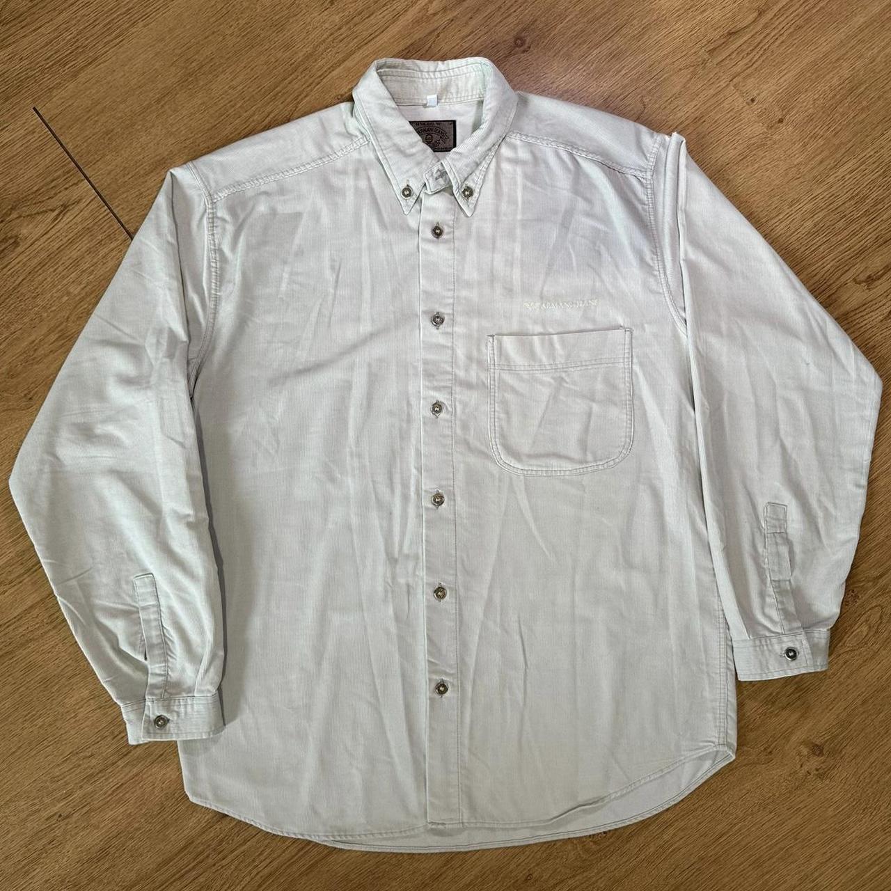 1990s Armani Corduroy Shirt Cream L