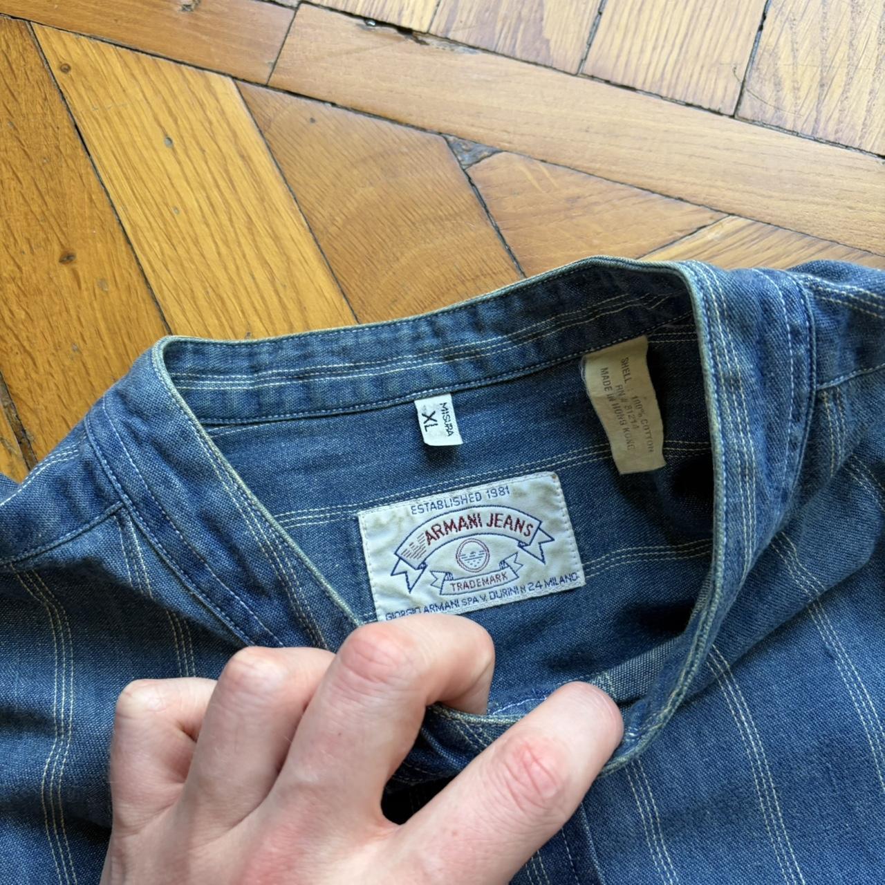 1990s Armani Jeans Striped Shirt XXL