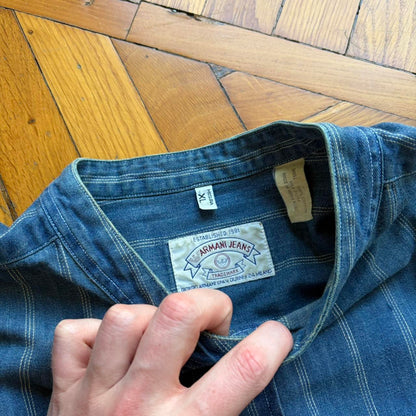1990s Armani Jeans Striped Shirt XXL