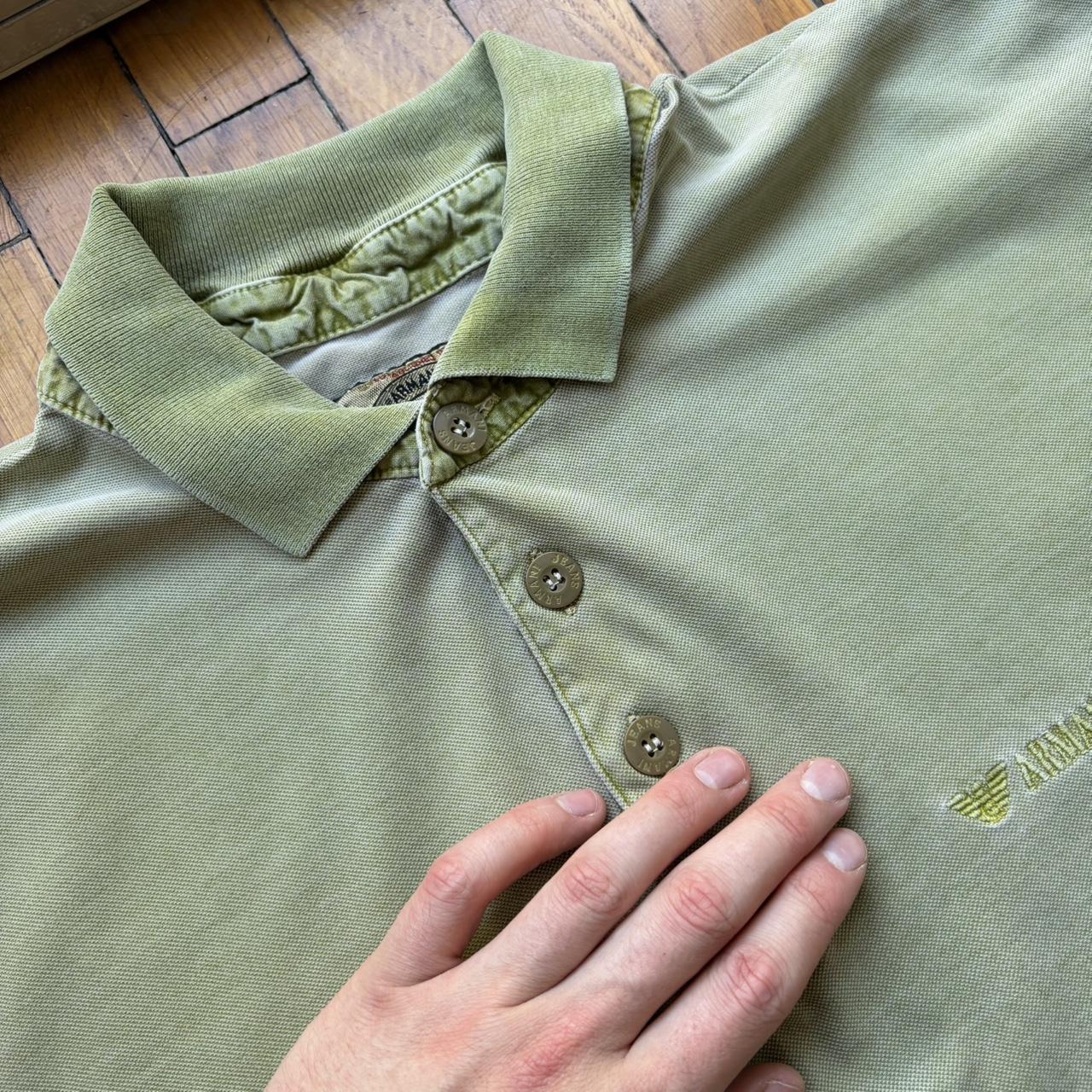 1990s Armani Jeans Polo Shirt Green XL