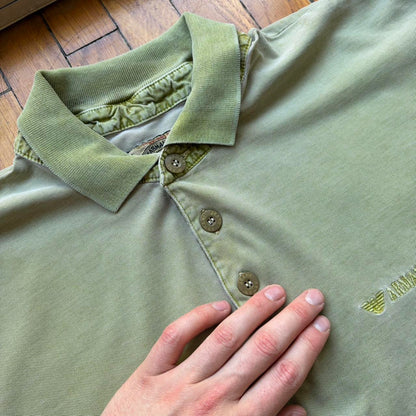 1990s Armani Jeans Polo Shirt Green XL