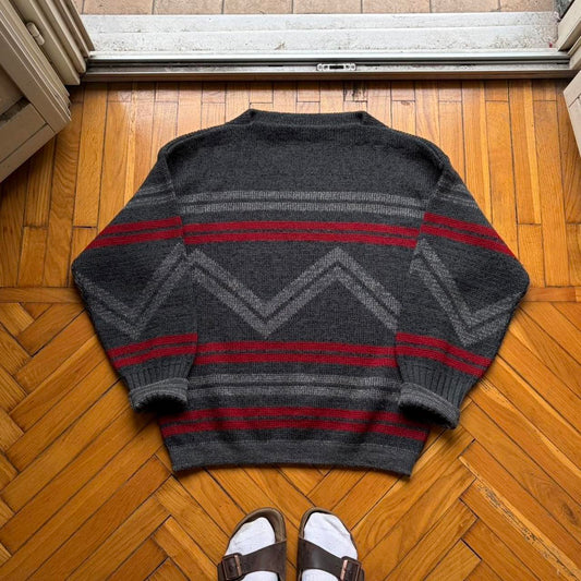 1980s CP Company Pattern Knitted Jumper L