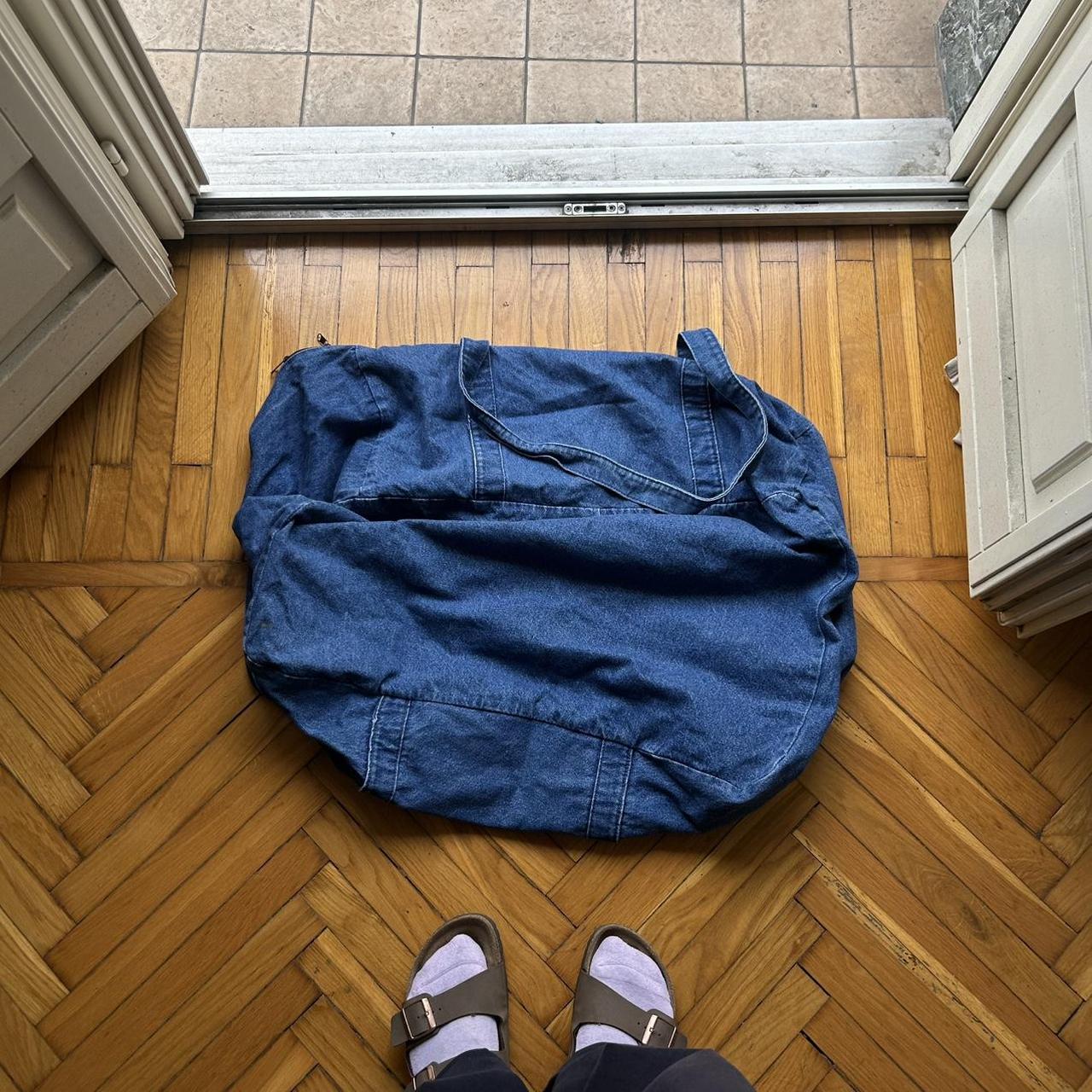 1990s Armani Jeans Denim Duffle Bag