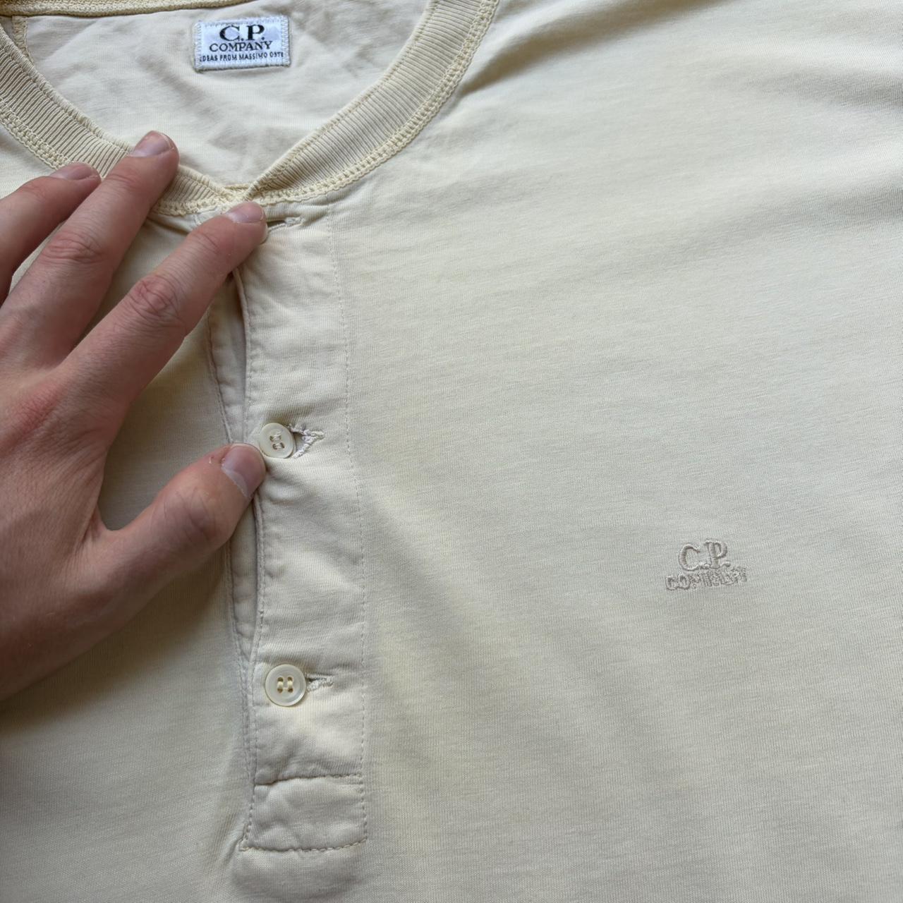 1980s CP Company LS Henley T Shirt Cream L