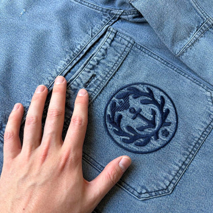 1990s Armani Jeans Mariner Denim Shirt XL