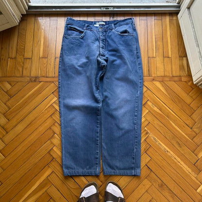1990s Stone Island Patch Jeans Blue 36W 28L