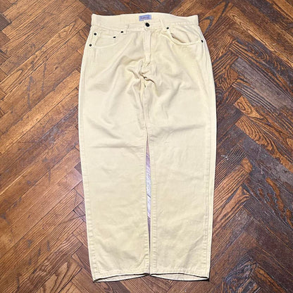 1990s Sergio Tacchini Trousers Yellow 32W 28L