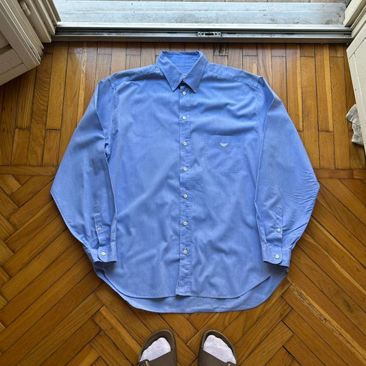 1990s Emporio Armani Shirt Blue XL