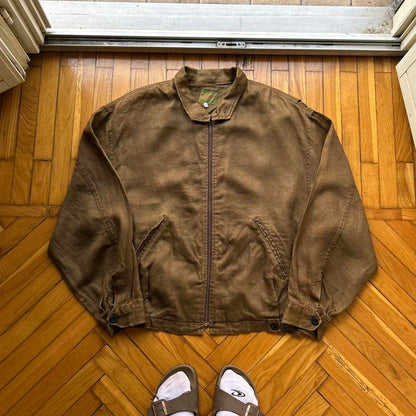 1987 Boneville Hemp Bomber Jacket Brown L