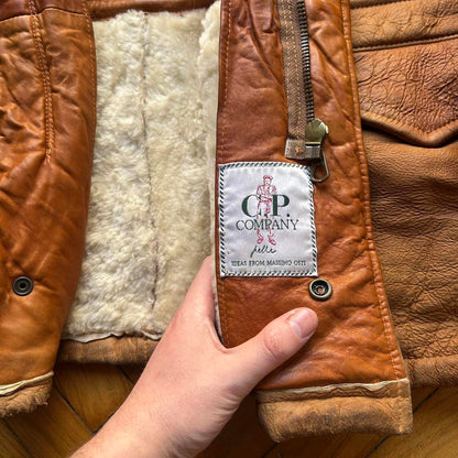 1987 CP Company Leather Shearling Coat L