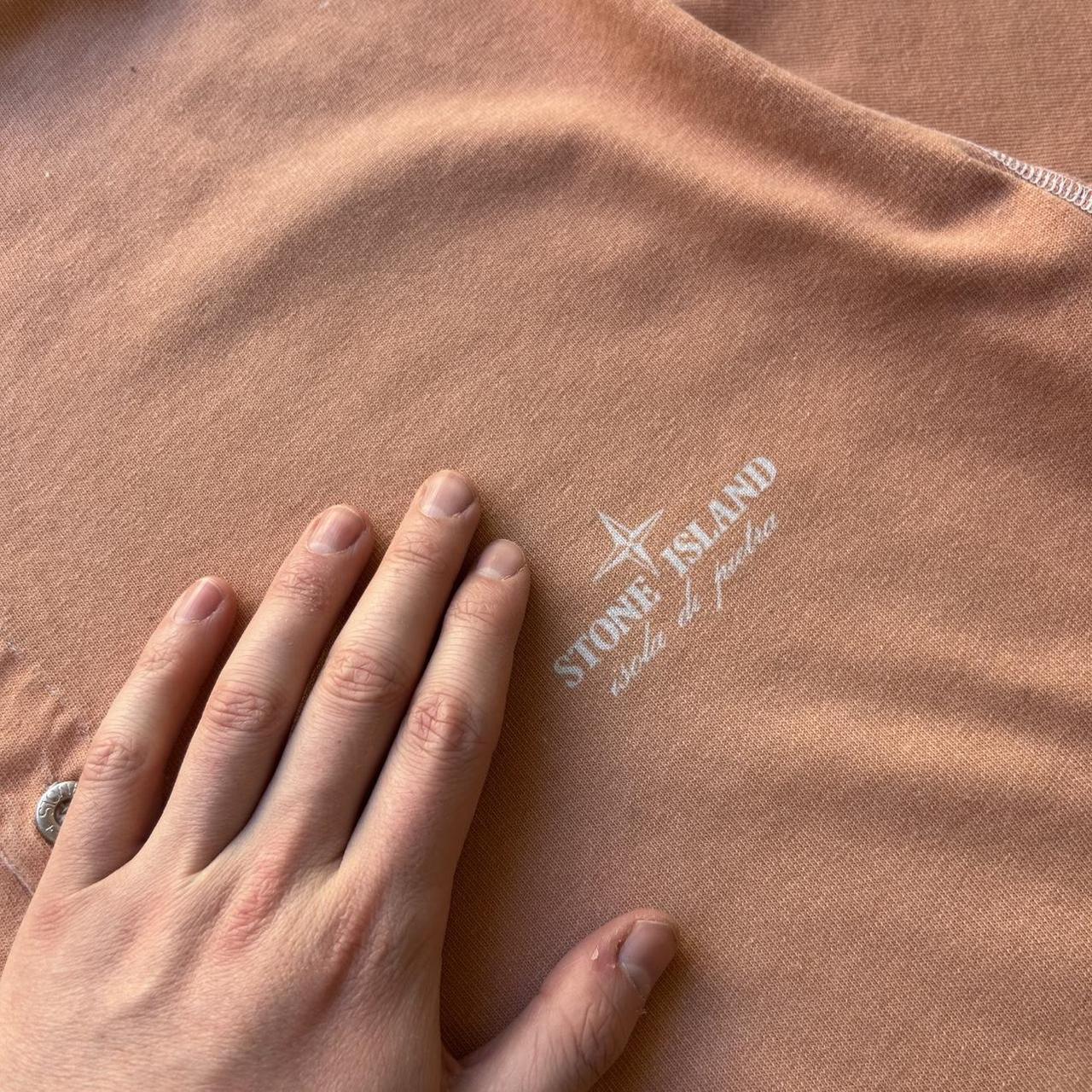 1980s Stone Island 'Isola Di Pietra' T Shirt Orange M