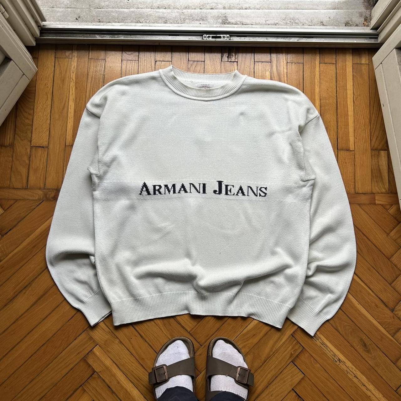 1990s Armani Jeans Cotton Knitted Jumper XXL