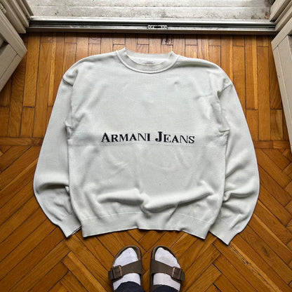 1990s Armani Jeans Cotton Knitted Jumper XXL