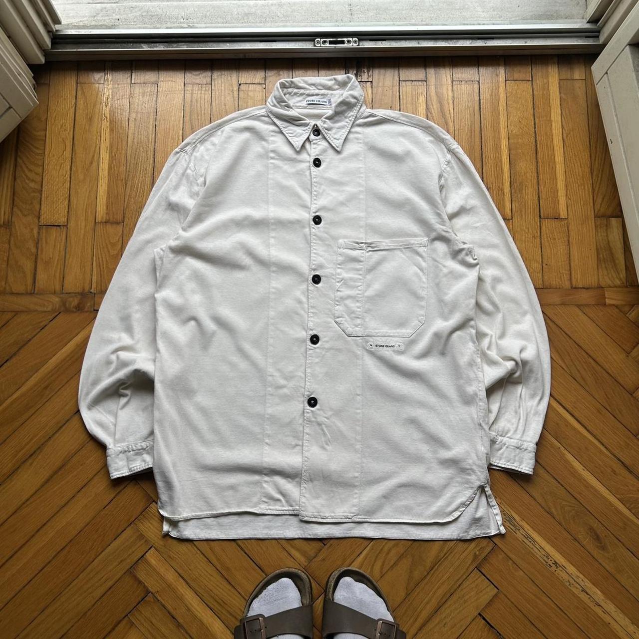 1990s Stone Island Shirt Cream M