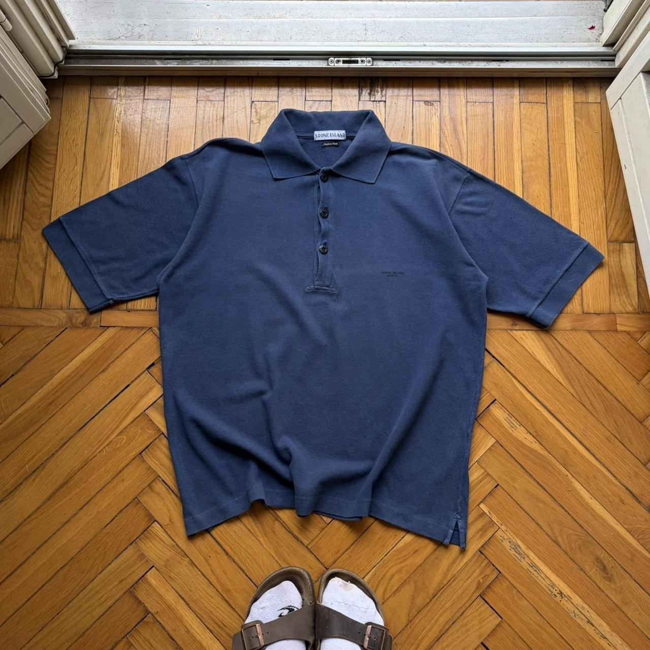 S/S 1997 Stone Island Marina Polo Shirt Navy L