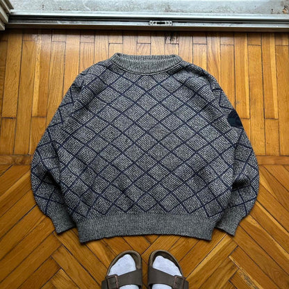 1980s Emporio Armani Knitted Jumper Grey L