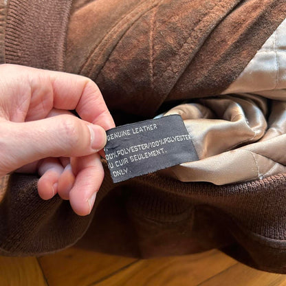 1990s Chevignon Suede Jacket Brown XL