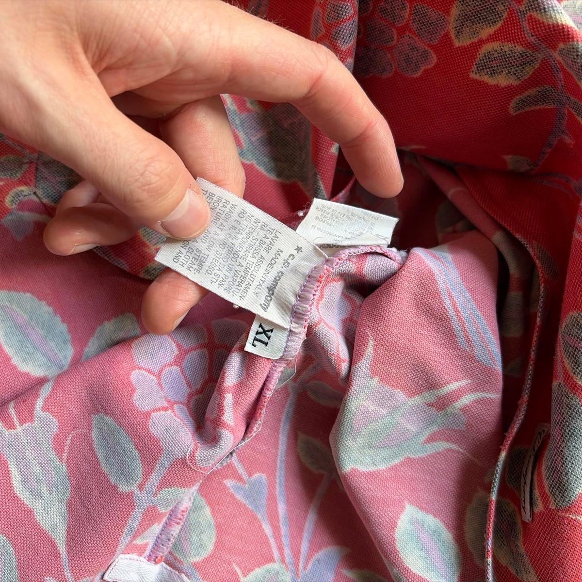 1980s CP Company Floral Polo Shirt L