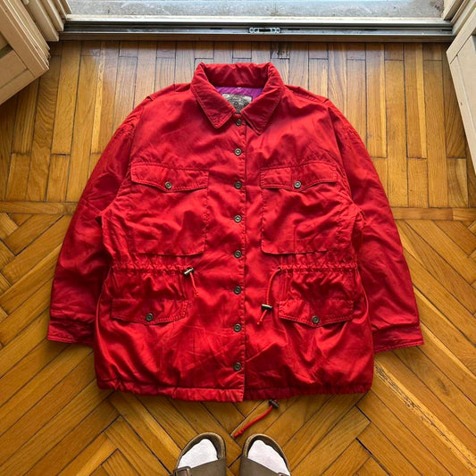 1980s Armani Jeans Padded Coat Red L