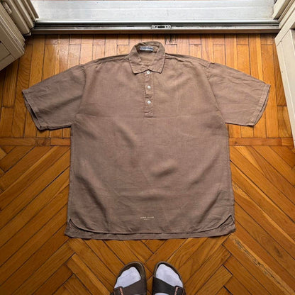 1990s Stone Island Marina Linen Shirt Brown L