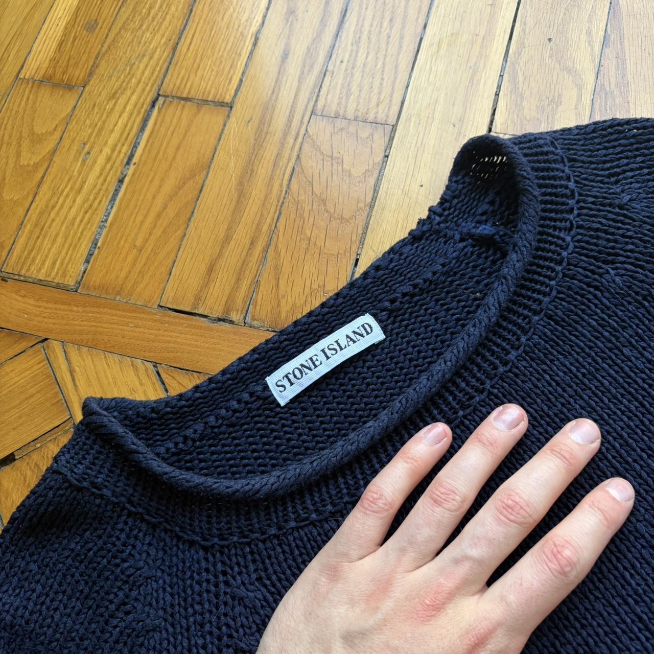 1990s Stone Island Knitted Jumper Navy XL