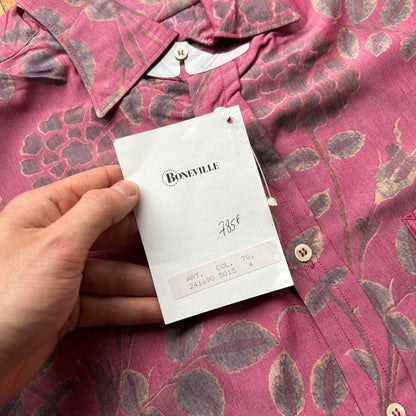 1980s BNWT Boneville Floral Shirt Pink L