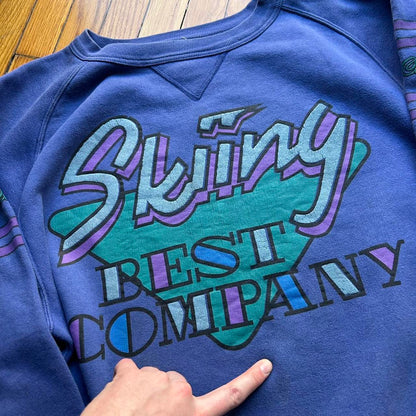 1980s Best Company Skiing Sweatshirt Blue L