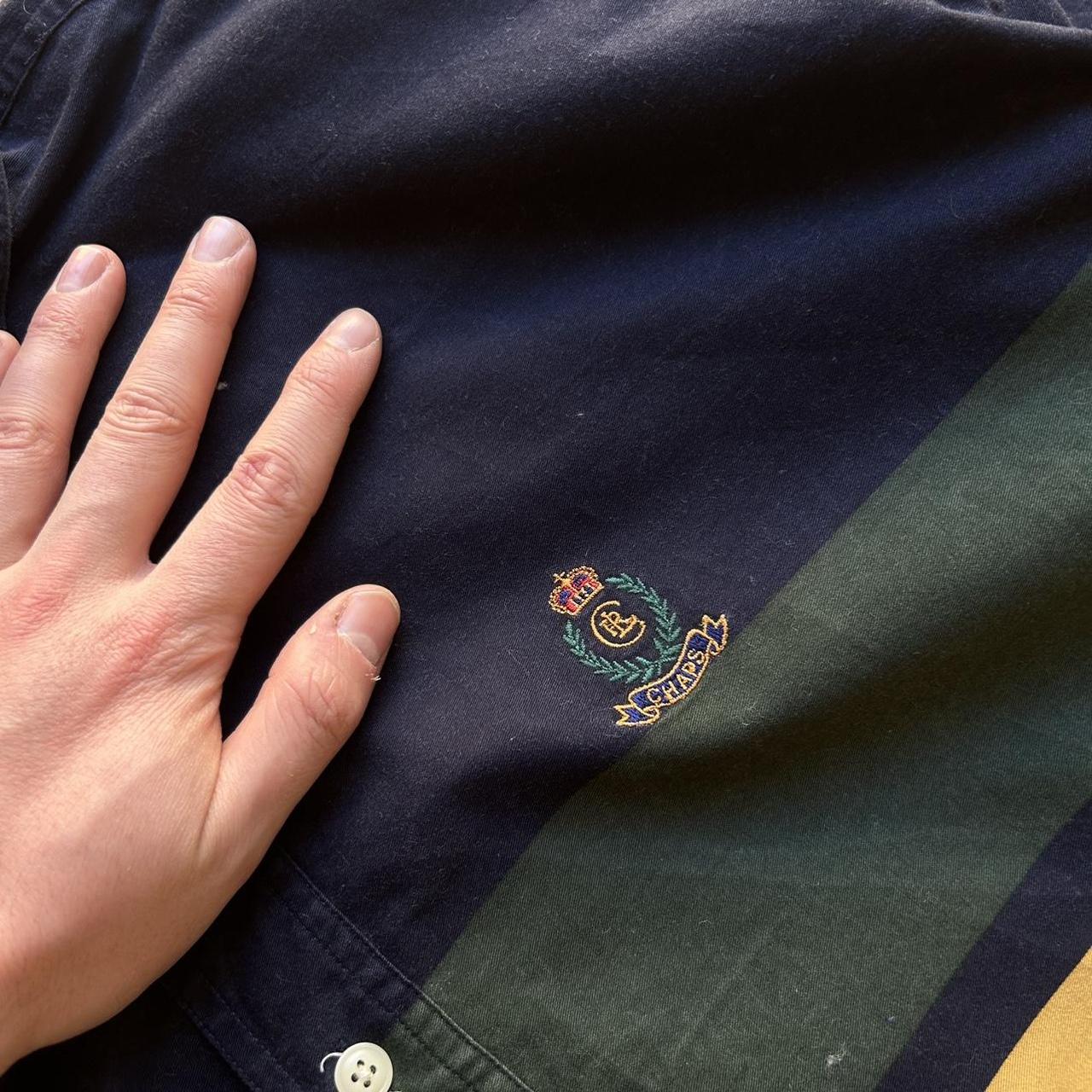 1990s Chaps By Ralph Lauren Striped Shirt XL