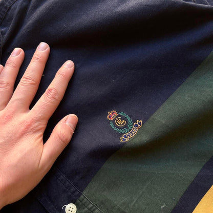 1990s Chaps By Ralph Lauren Striped Shirt XL