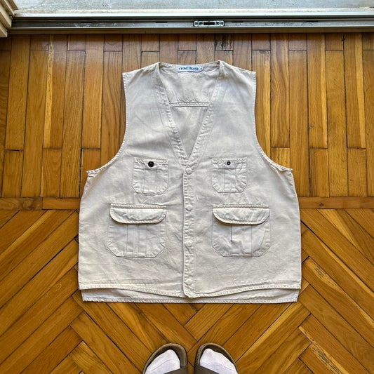 1990s Stone Island Cotton & Linen Gilet M