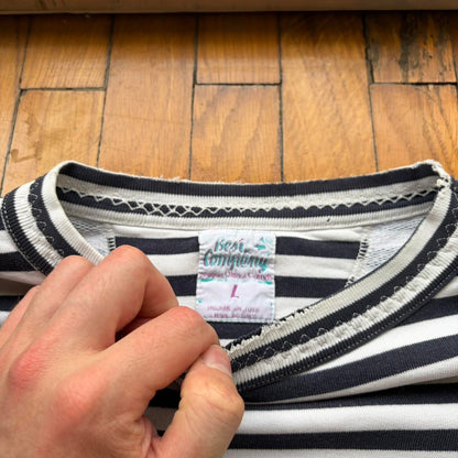 1980s Best Company Striped Sweatshirt L