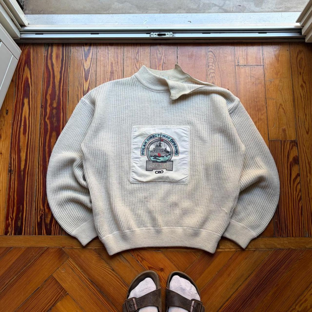 1990s Ciao Knitted Jumper Beige S