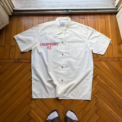 1990s Armani Jeans Strawberry Ice Shirt M