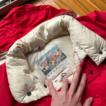 1980s Moncler Grenoble Down Jacket Red XXL