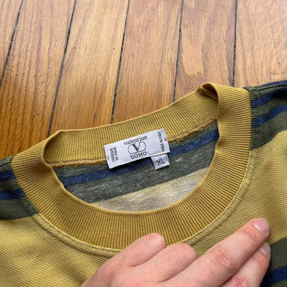 1990s Valentino Striped T Shirt XL