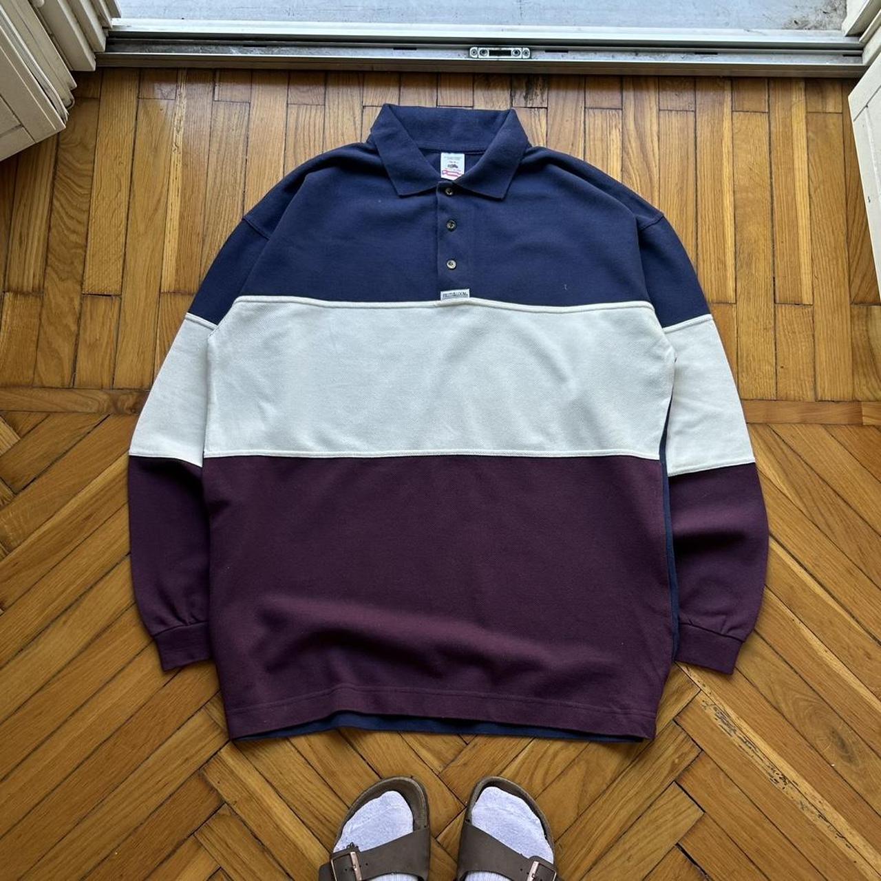 1990s Fruit Of The Loom LS Polo Shirt XL