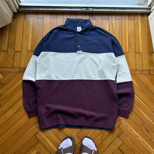 1990s Fruit Of The Loom LS Polo Shirt XL