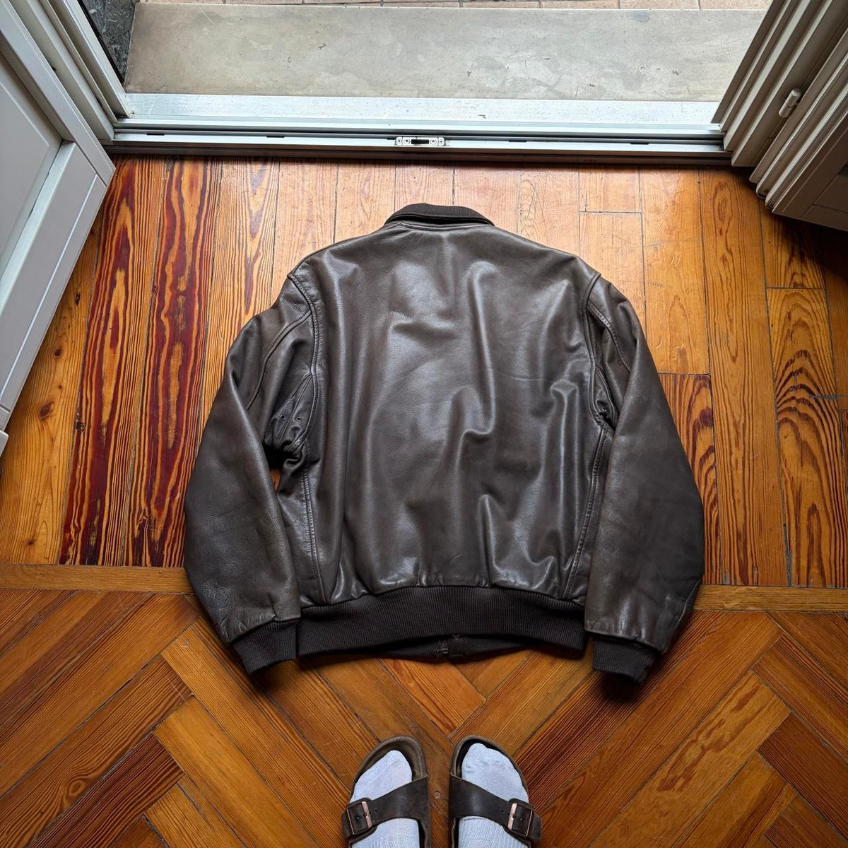 1990s Chevignon Leather Jacket Brown L