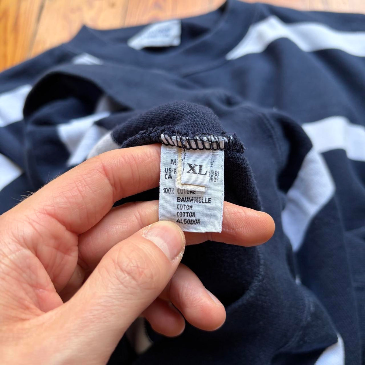 1990s Benetton Striped Sweatshirt XL