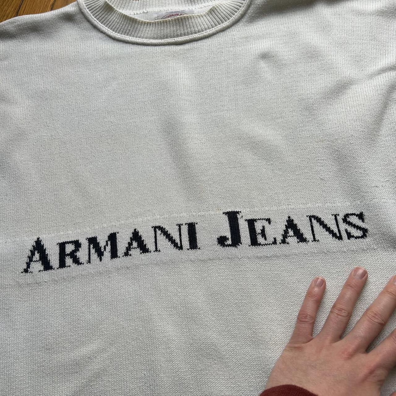 1990s Armani Jeans Cotton Knitted Jumper XXL