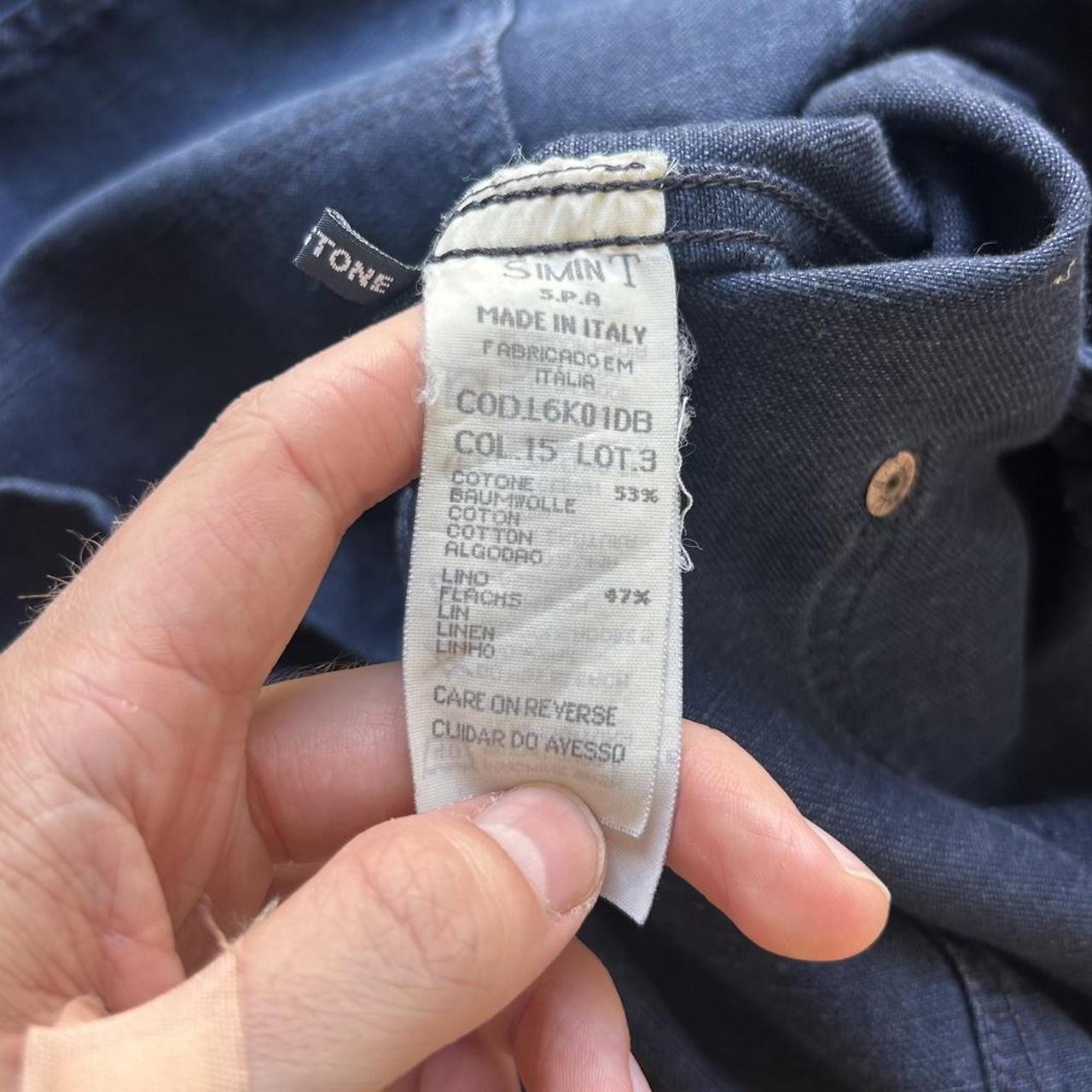 1990s Armani Jeans Cotton & Linen Jacket Navy XL