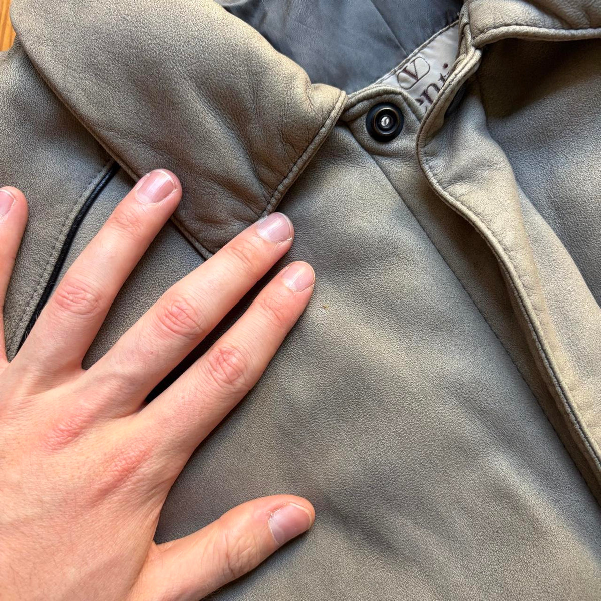 1980s Valentino Pelle Jacket Grey M