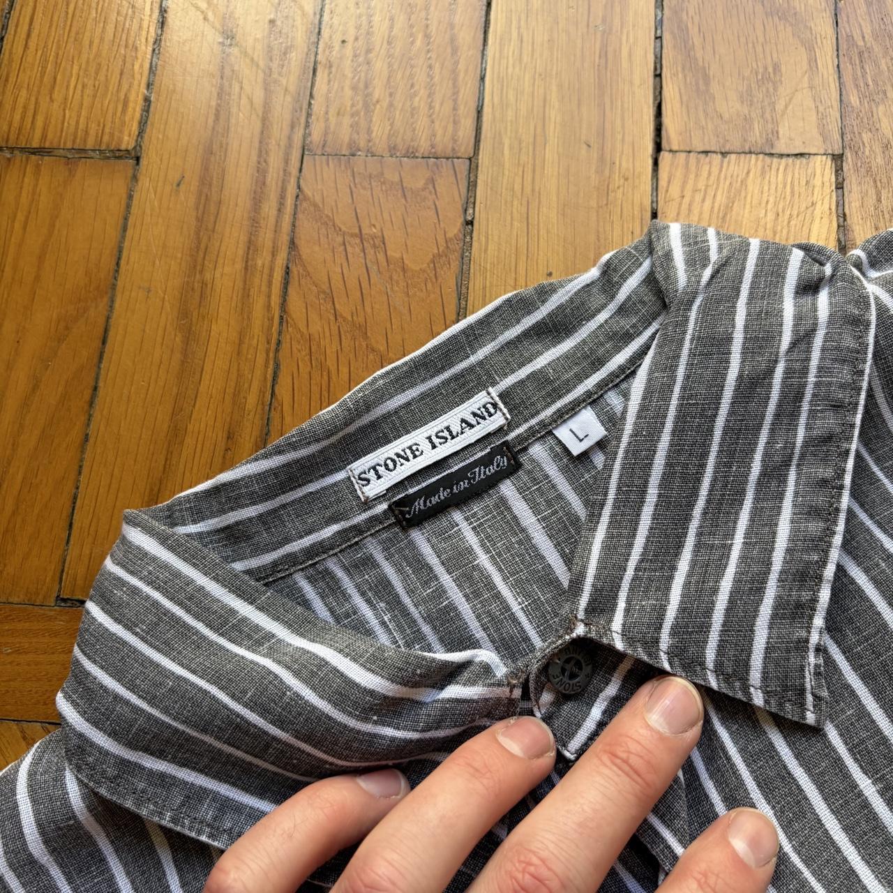 2000s Stone Island Linen Shirt Striped L