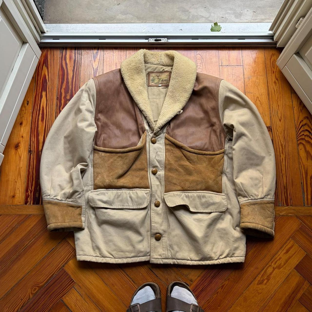 1990s Chevignon Shearling Coat XL