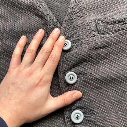 1990s Armani Jeans Textured Waistcoat Grey M